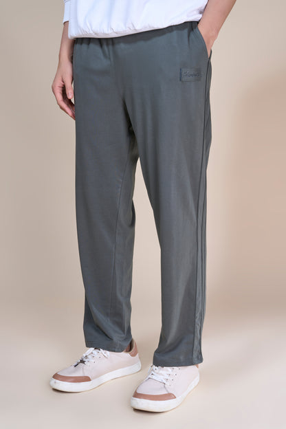Jinxer Men Side Striped wide leg Fit Trackpants Olive Green