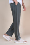 Jinxer Men Side Striped wide leg Fit Trackpants Olive Green