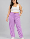 High Rise Cotton Straight Lavender Trackpant