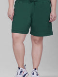 Plus Size Cotton Shorts For Women - Plain Bermuda Combo (Grey/Bottle)