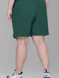 Plus Size Cotton Shorts For Women - Plain Bermuda Combo (Grey/Bottle)