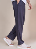 Jinxer Men Side Striped wide leg Fit Trackpants Dark Grey