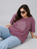 Cupid Woman Basic Printed Cotton Tees In Plus Sizes