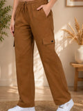 Women Smart Straight Fit Easy Wash Cargo Pants-