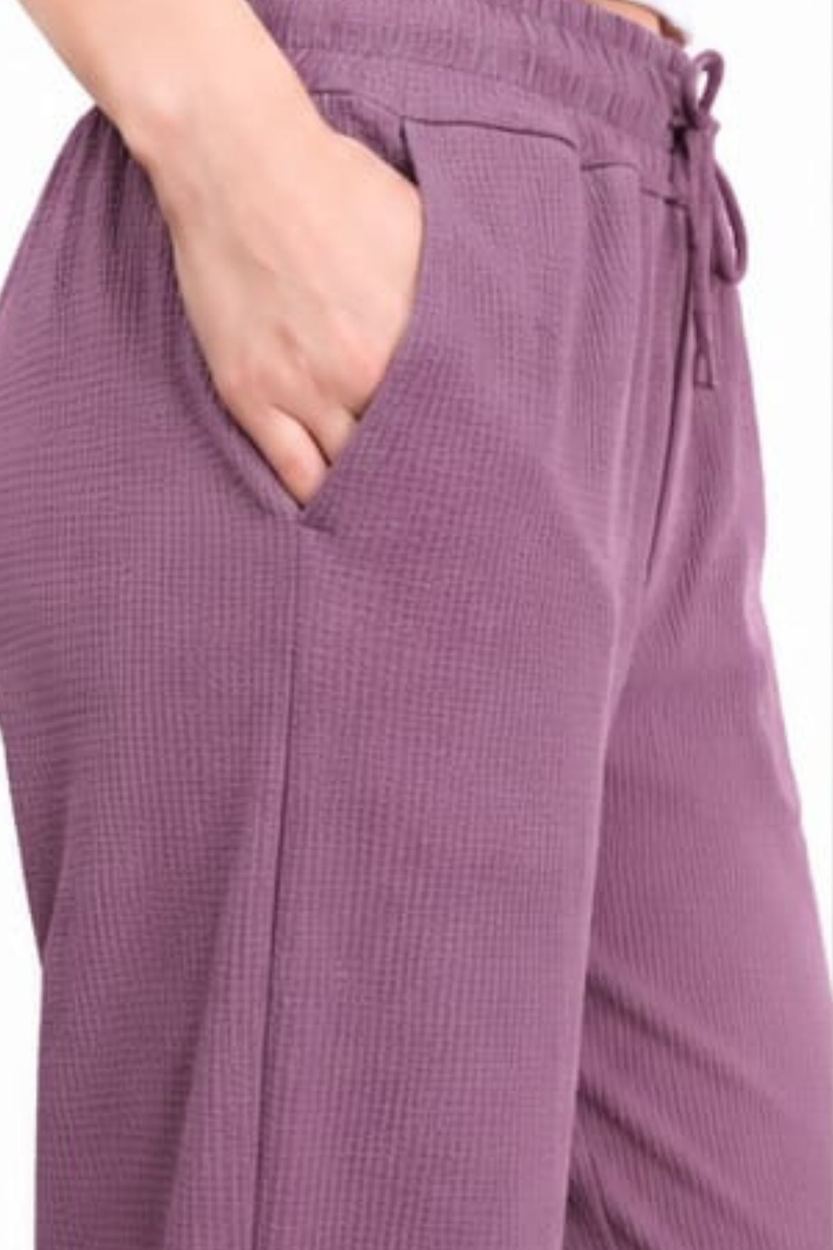 Women's High Rise Waffle Knit Track Pants-Primrose