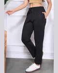Mid Rise Easy Cotton Pants-Black