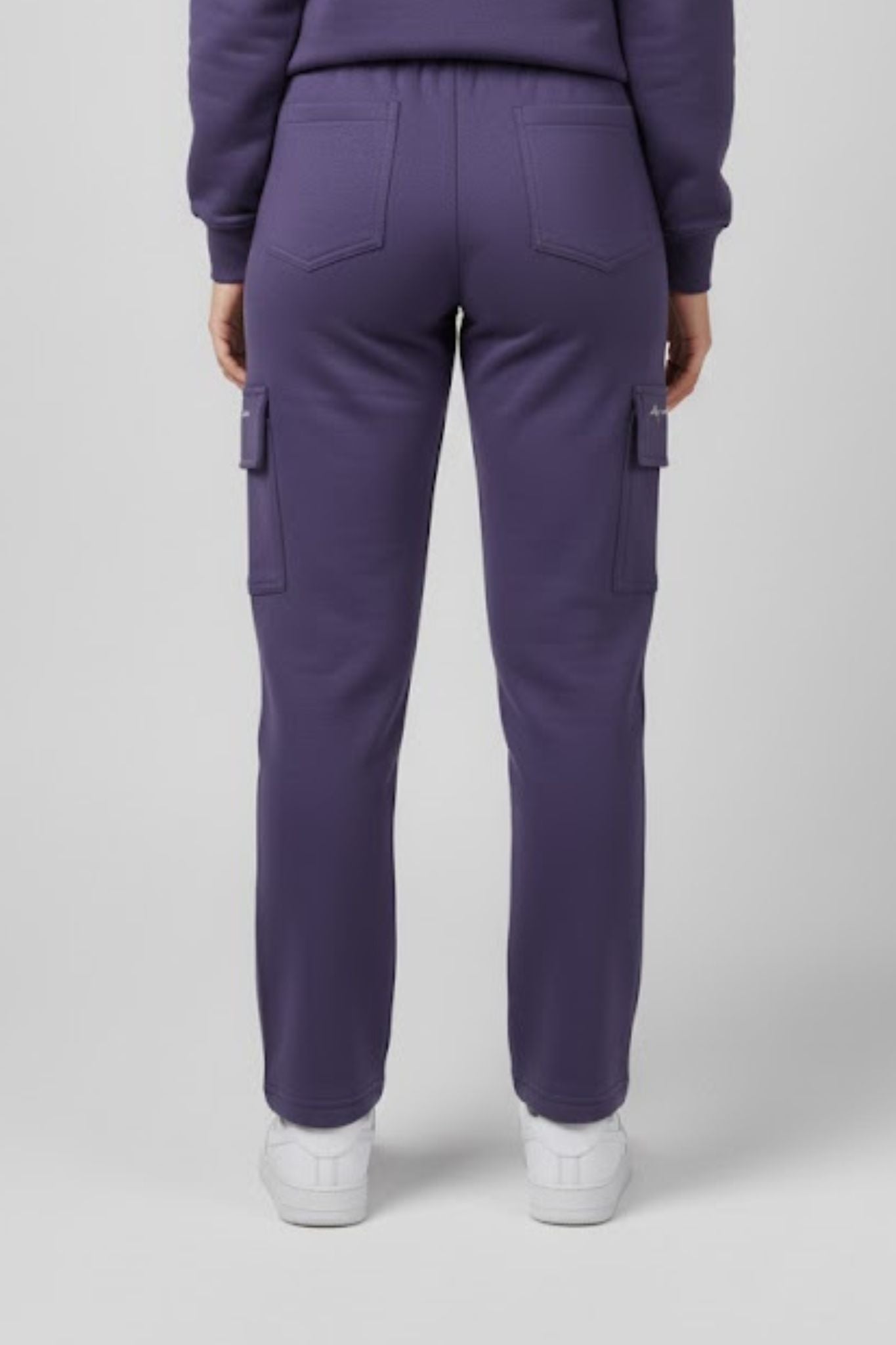 Plus Size Winters Cozy Fleece Cargo Pants For Women - Lavender