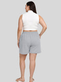 Cotton Shorts For Women - Plain Bermuda In Plus Size