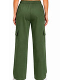 Women Smart Straight Fit Easy Wash Cargo Pants-Green