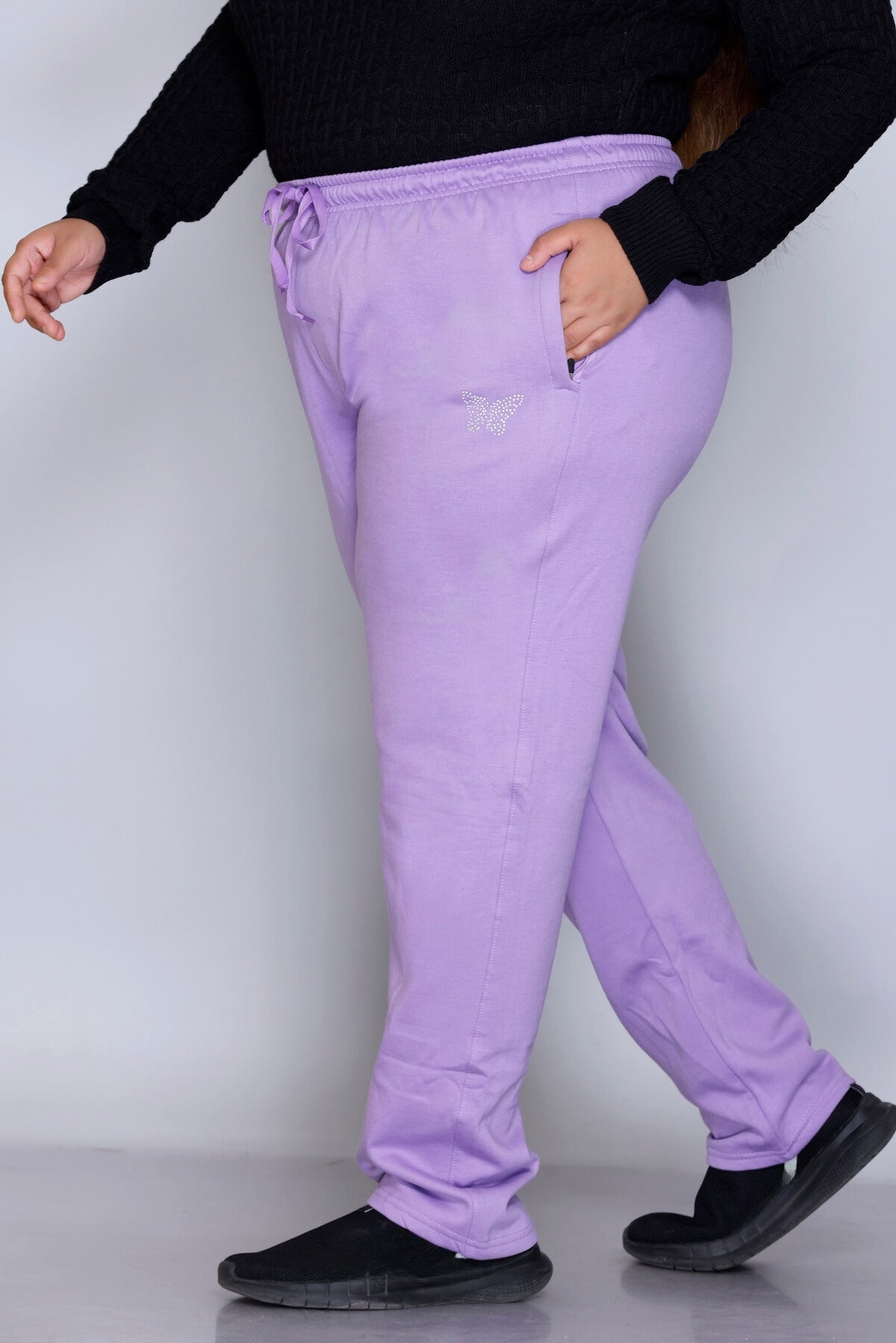 Winter Wear Warm Fleece Lowers For Women- Lilac Blush