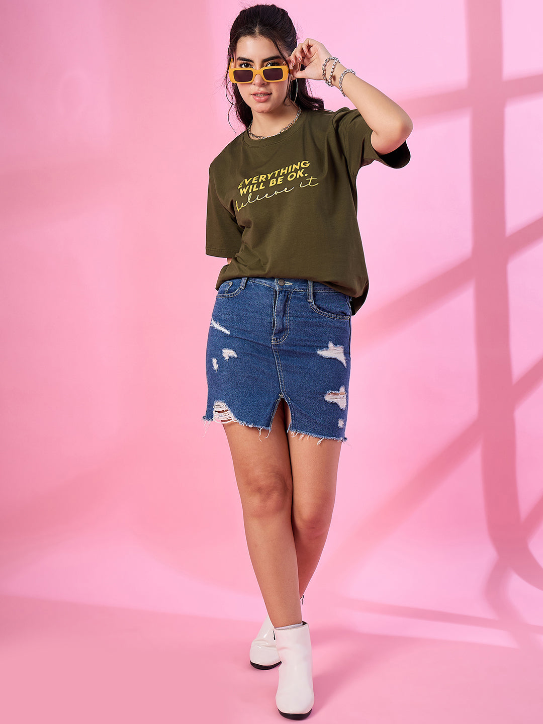 Women Round Neck Oversized T-shirts Online