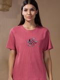Women Textured Cotton Relaxed  Fit T-Shirt: Primrose