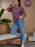 Woman Divine Trouble Textured  Cotton Relaxed  Fit T-Shirt: French Lilac