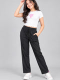 Girls' Relaxed Fit Cotton Track Pants for 11–14 Years
