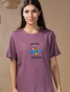 Woman Divine Trouble Textured  Cotton Relaxed  Fit T-Shirt: French Lilac