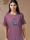 Woman Divine Trouble Textured  Cotton Relaxed  Fit T-Shirt: French Lilac