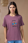 Woman Divine Trouble Textured  Cotton Relaxed  Fit T-Shirt: French Lilac