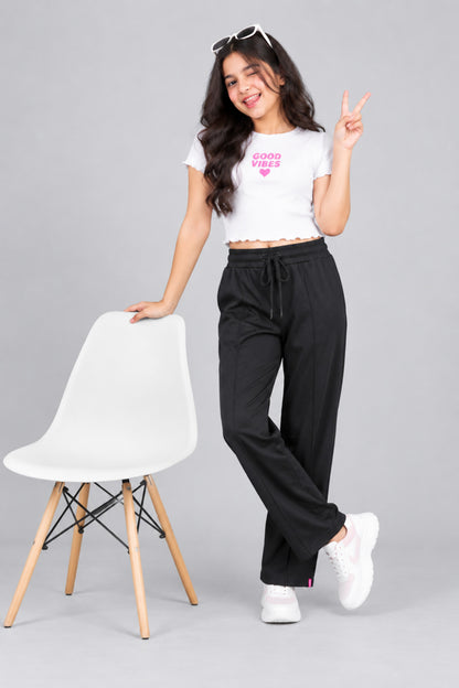 Girls' Relaxed Fit Cotton Track Pants for 11–14 Years