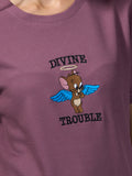Woman Divine Trouble Textured  Cotton Relaxed  Fit T-Shirt: French Lilac