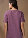Woman Divine Trouble Textured  Cotton Relaxed  Fit T-Shirt: French Lilac