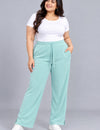 Women’s Ribbed Knit Track Pants / Relaxed Lounge Joggers with Drawstring