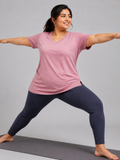 Woman Cotton Lycra V-Neck  Active Tees  – Pink Allure