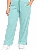 Women’s Ribbed Knit Track Pants / Relaxed Lounge Joggers with Drawstring