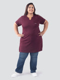 Plain Stylish V-Neck Cotton Tshirt For Women