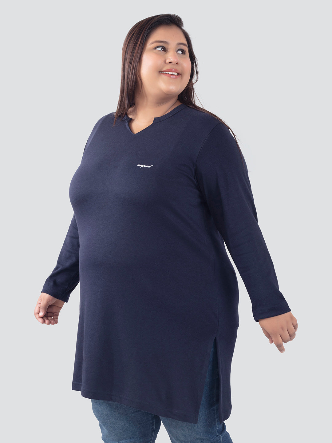 Plus Size Full Sleeves Long Tops For Women - Pack of 2 (Navy & Sage)