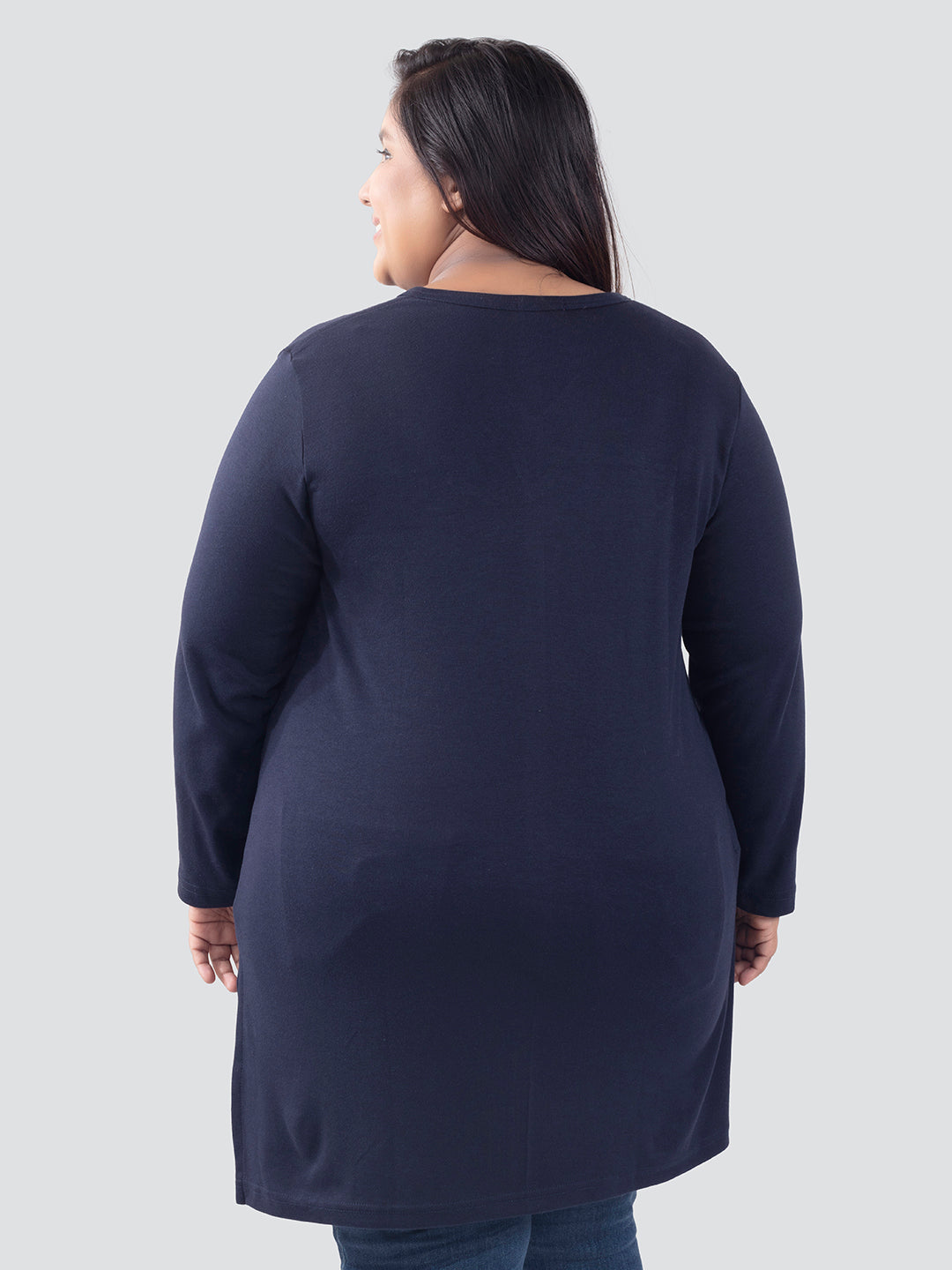 Plus Size Full Sleeves Long Tops For Women - Pack of 2 (Navy & Sage)