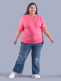 Women’s plus size cotton T-shirts in olive green