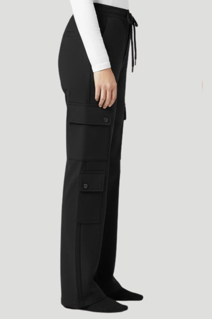 Plus Size Winters Cozy Fleece Cargo Pants For Women - Black