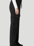 Winters Cozy Fleece Cargo Pants For Women - Black