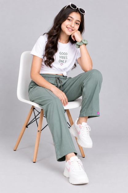 Girls' Relaxed Fit Cotton Track Pants for 11–14 Years