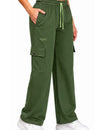 Women Smart Straight Fit Easy Wash Cargo Pants-Green