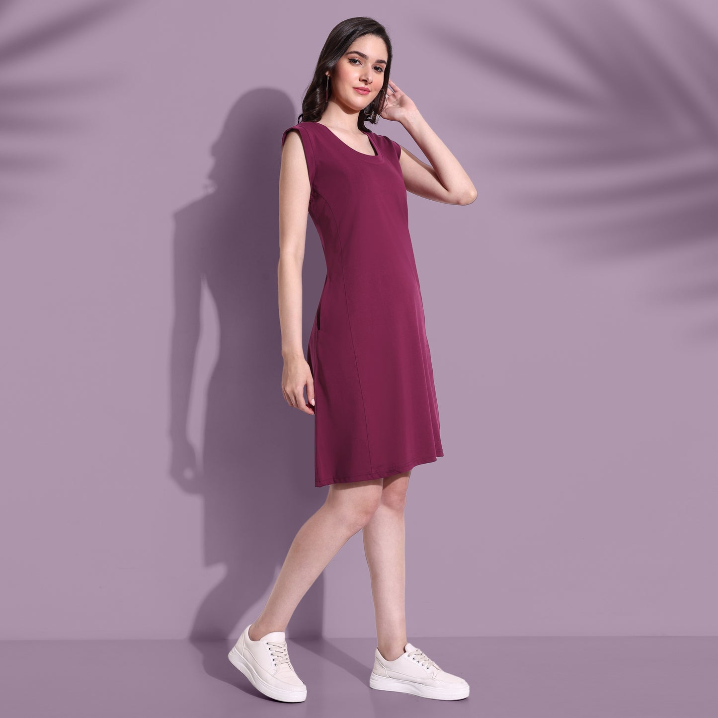 Comfortable Breezy Summer Lounge Dress in wine online in India