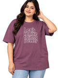 Cupid Woman Basic Printed Cotton Tees In Plus Sizes