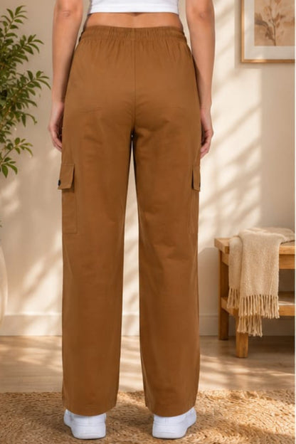 Women Smart Straight Fit Easy Wash Cargo Pants-