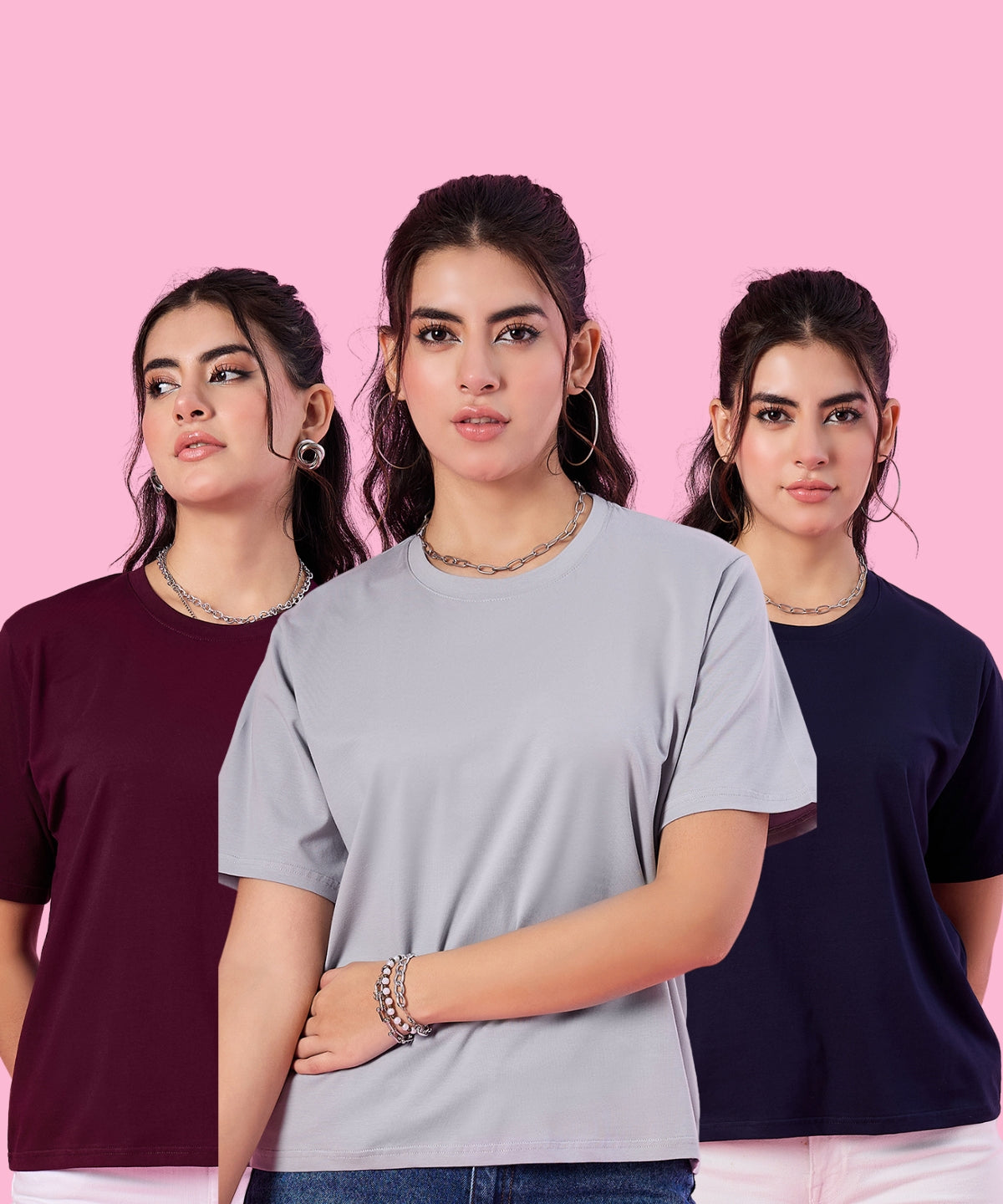 Buy Oversized T-shirts For Women (Pack of 3) Online In India