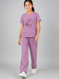 Girls Cotton T-Shirt & Pajama Set Soft Co-Ord Outfit for Kids (9-12 Years)