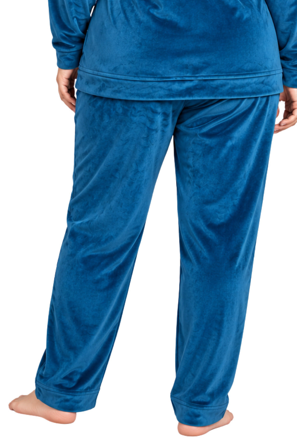 Winter Cotton Velour Tracksuit Set For Woman -Blue Velvet