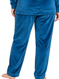 Winter Cotton Velour Tracksuit Set For Woman -Blue Velvet