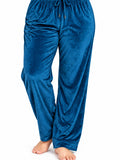 Winter Cotton Velour Tracksuit Set For Woman -Blue Velvet