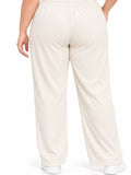 Women’s Ribbed Knit Track Pants / Relaxed Lounge Joggers with Drawstring