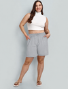 Cotton Shorts For Women - Plain Bermuda In Plus Size