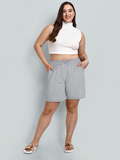 Cotton Shorts For Women - Plain Bermuda In Plus Size