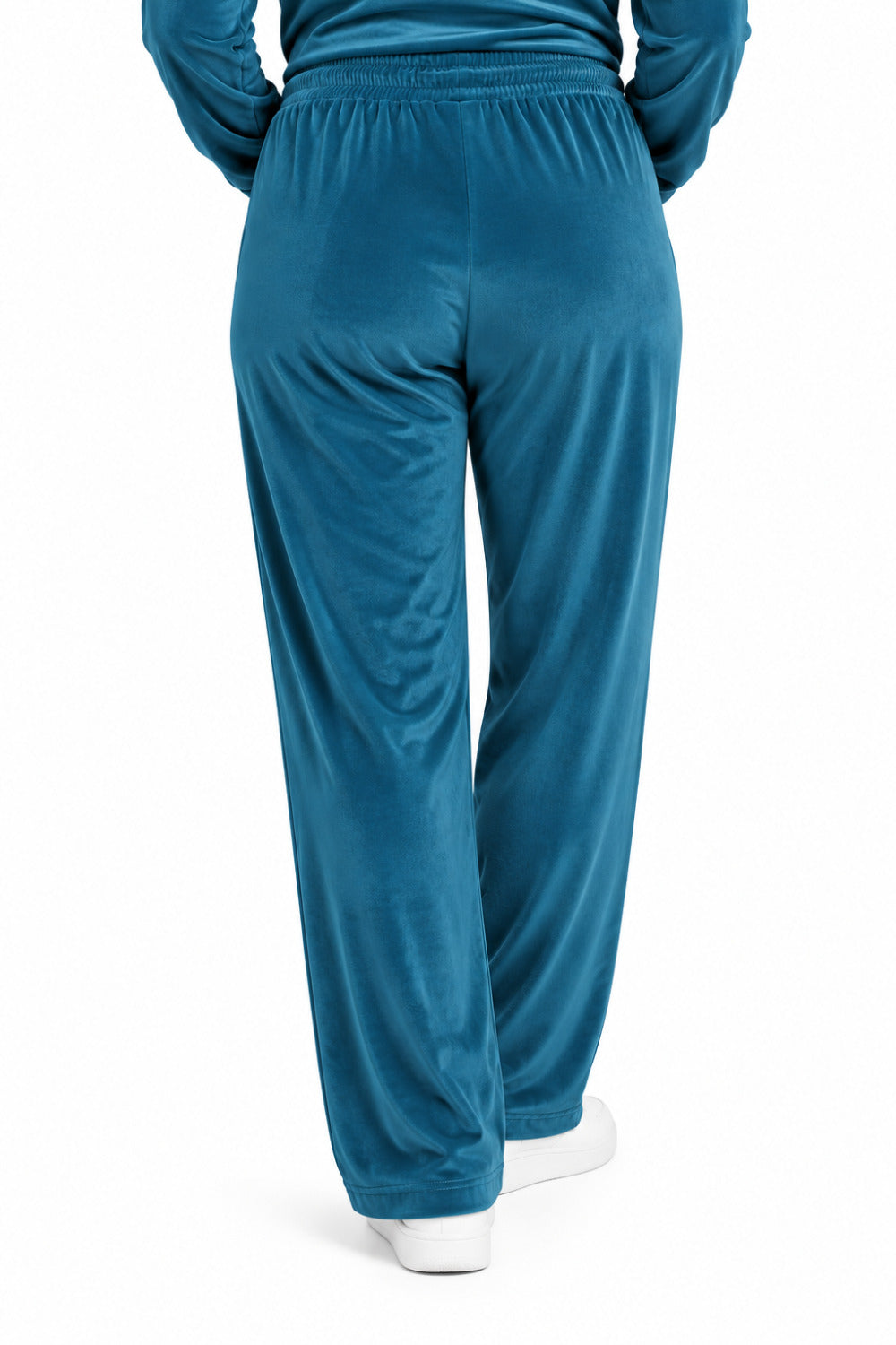 Winter Cotton Velour Tracksuit Set For Woman -Peacock Blue