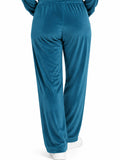 Winter Cotton Velour Tracksuit Set For Woman -Peacock Blue