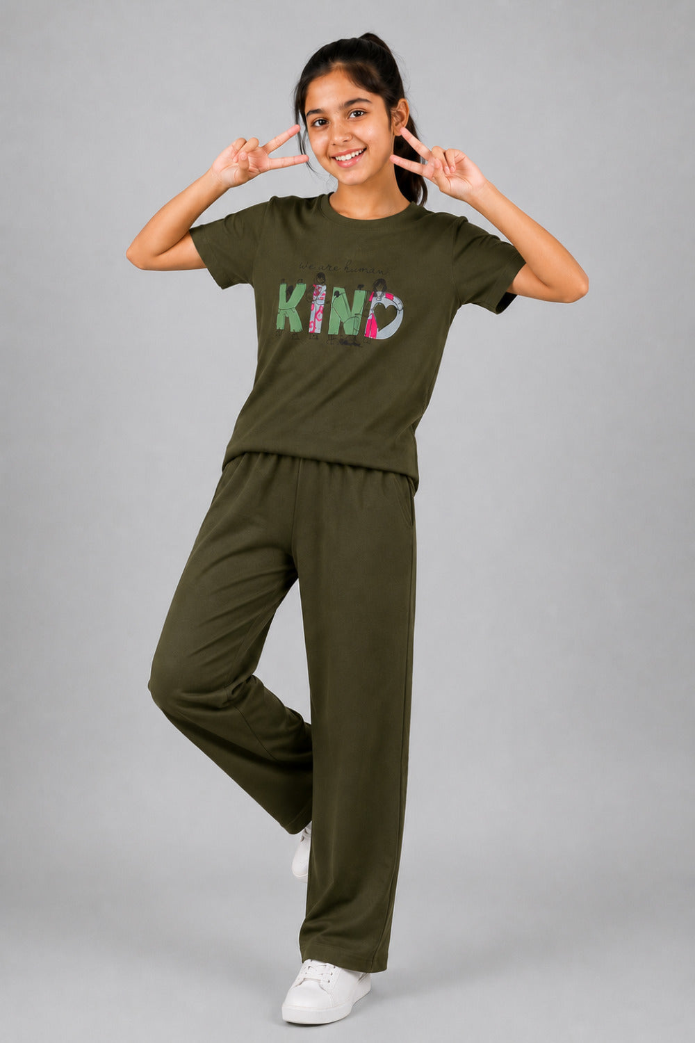 Girls Cotton T-Shirt & Pajama Set Soft Co-Ord Outfit for Kids (9-12 Years)