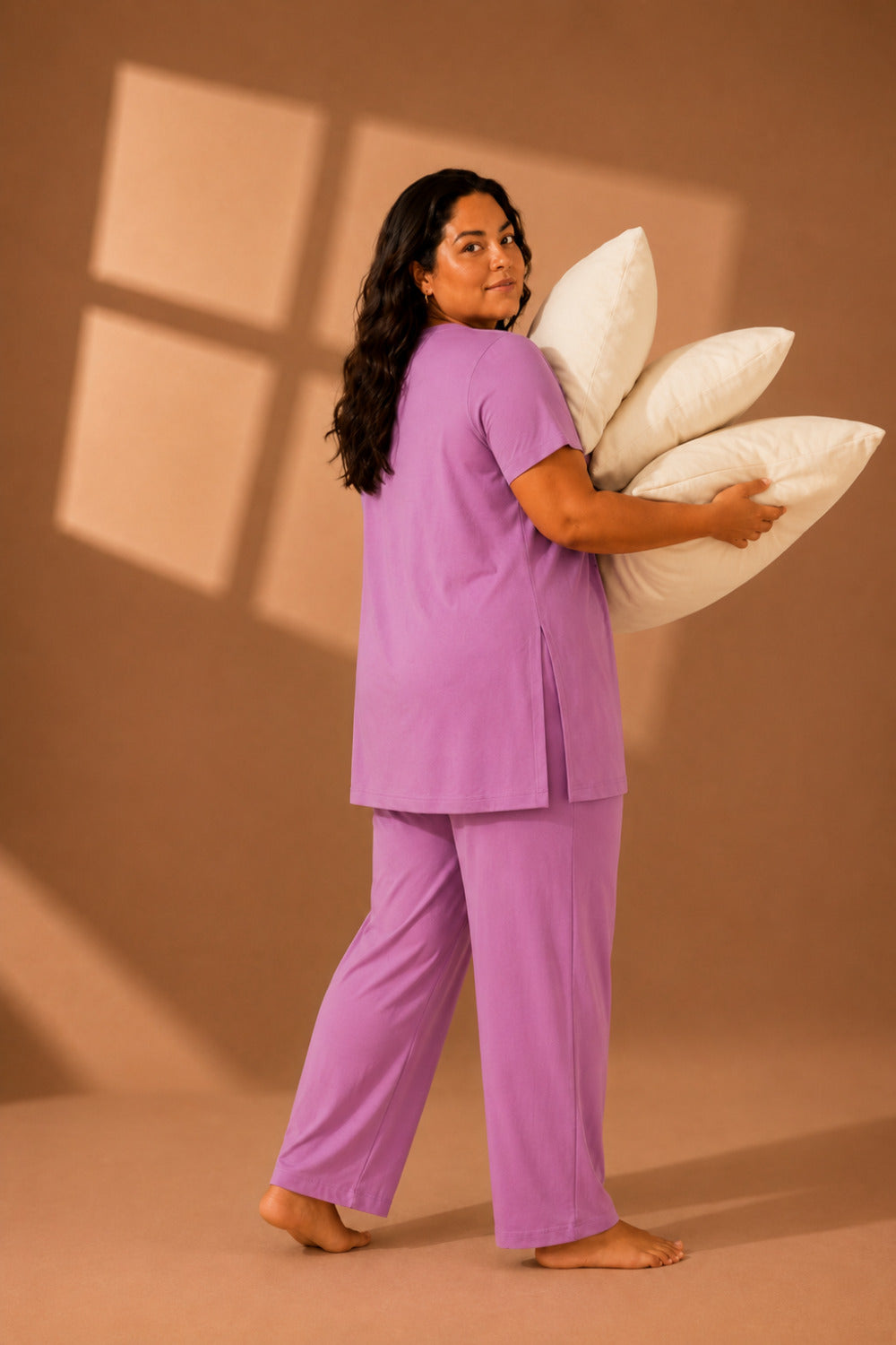 Woman Cotton Floral Printed Tshirt & Pajama Set-Lounge Wear